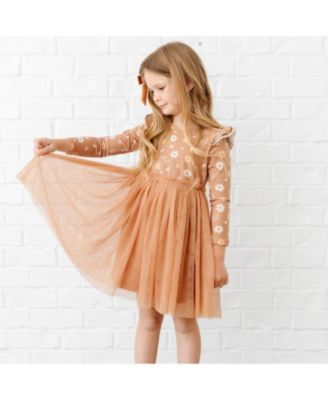 Girls&#39; Ditsy Fall Floral Long Sleeve Tutu Dress - Little Kid, Big Kid
