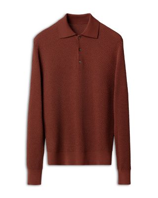 Merino Popcorn Stitch Polo Sweater
