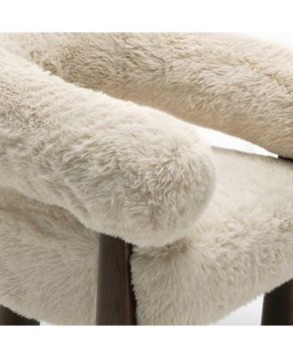 Spara Straight Faux Leather Shearling Accent Chair