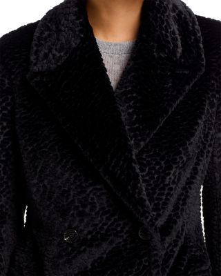 Textured Faux Fur Coat
