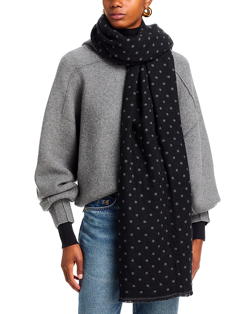 Aqua Polka Dot Woven Scarf - Exclusive In Black