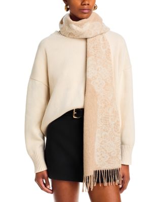 100% Cashmere Lace Print Scarf - Exclusive