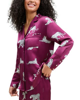 Silk Merlot Panther Pajama Set