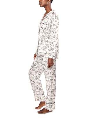 Silk Parisian Toile Pajama Set