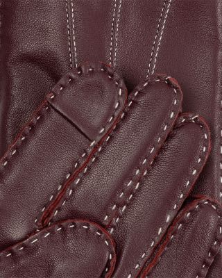 Stitch Detail Leather Tech Gloves
