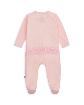 Girls' Pin Dot Ruffled Placket Footie - Baby