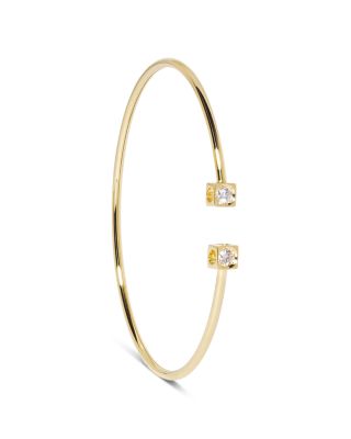18K Yellow Gold Le Cube Diamant Diamond Wire Cuff Bracelet