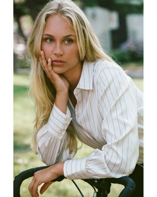 Satin Pinstripe Blouse