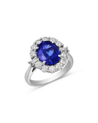 Limited Edition Tanzanite & Diamond Halo Ring in 14K White Gold