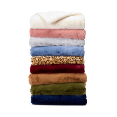 Big Rabbit Double Sided Faux Fur Throw Blanket - Exclusive