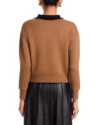 Contrast Collar Cardigan Sweater