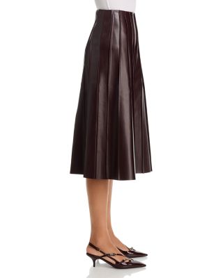 Faux Leather Piped Skirt