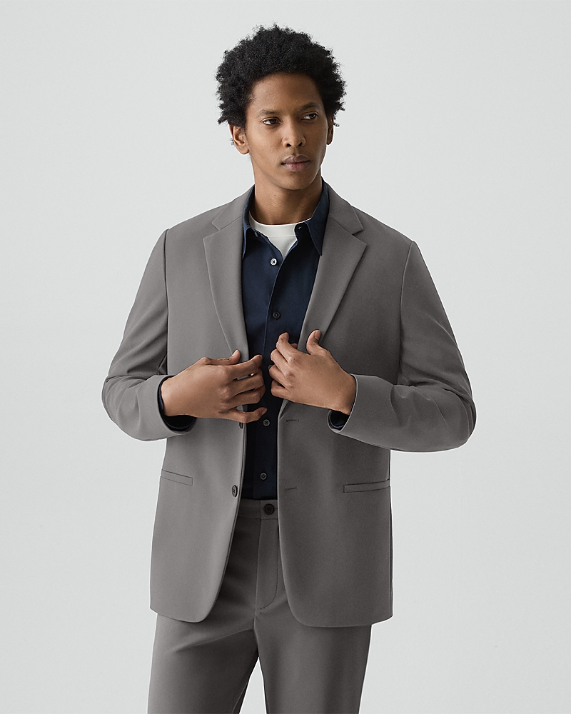 Theory Clinton Blazer In Precision Ponte In Gray