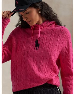 Unisex Pink Pony Cable Knit Hoodie