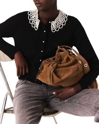 Embellished Collar Cardigan Sweater