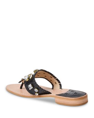 Women's Jacks Embellished Leather Flat Sandals