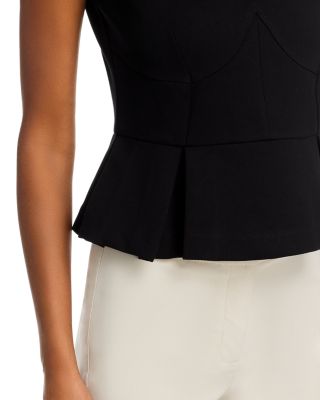 Cleo Pont&eacute; Sleeveless Peplum Top