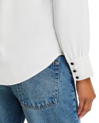 Quinn Crepe Satin Bow Shirt