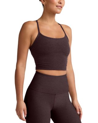 Spacedye Slim Racerback Cropped Tank in Vivid Pink