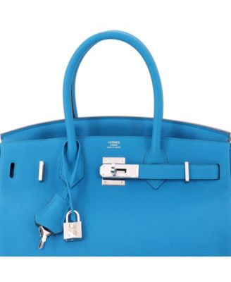 Birkin 30 Handbag Verso Togo with Palladium Hardware