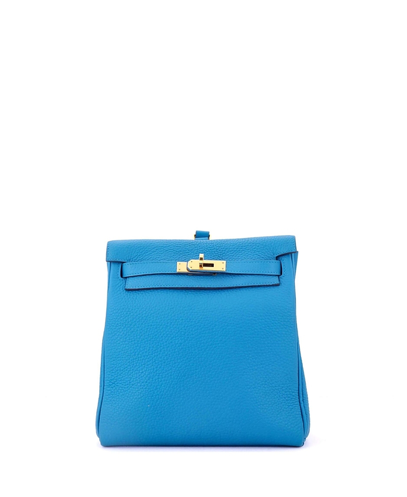 PRE-OWNED HERMES Pre-owned  Hermes 22 Kelly Ado Ii Backpack Clemence In Blue