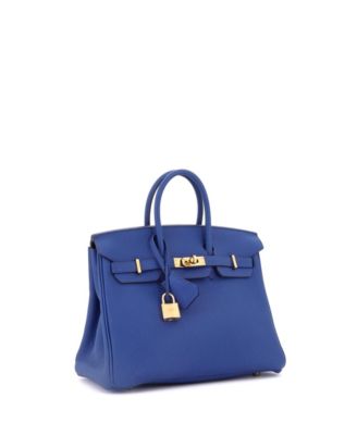 Birkin 25 Handbag Blue Togo with Gold Hardware