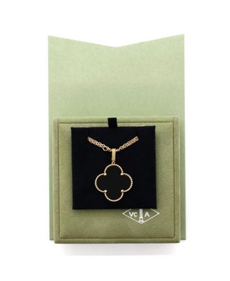 Magic Alhambra Pendant Necklace 18K Gold and Onyx, 35.5 - 32.5"