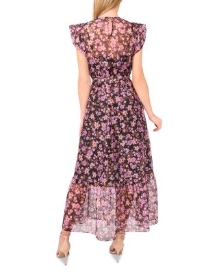 High Neck Flutter Sleeve Dress