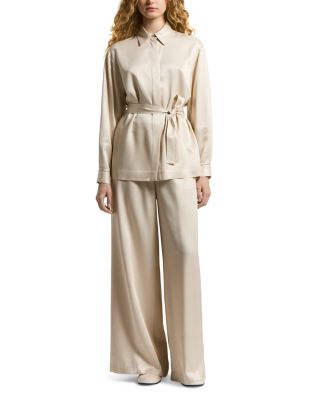 Belted Long Sleeve Blouse