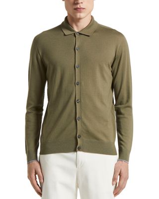 Collared Wool Button Front Sweater