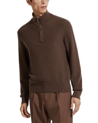 Oasi Cashmere Zip Mock Neck Sweater