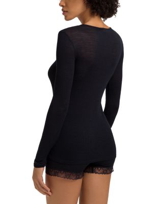 Woolen Lace Trim Long Sleeve Top