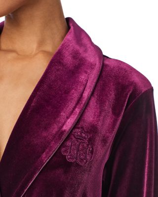 Long Sleeve Velvet Shawl Collar Long Robe