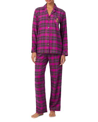 Long Sleeve Notch Collar Pajama Set