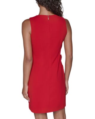 Contrast Bows Sheath Dress