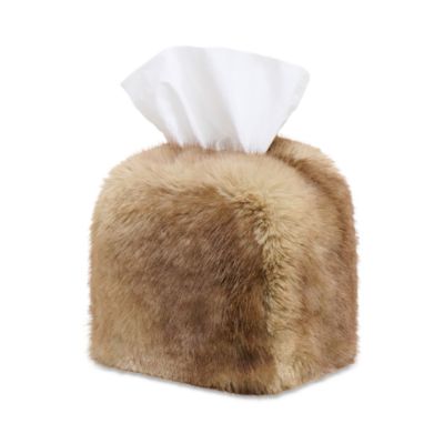 Davey Faux Mink Tissue Box Cover
