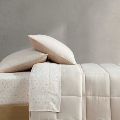 Solid Washed Reversible Plush 7 Piece Comforter Set, Queen