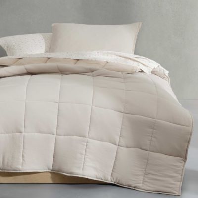 Solid Washed Reversible Plush 5 Piece Comforter Set, Twin/ Twin XL