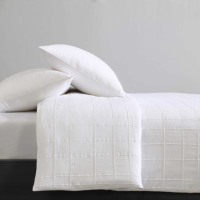 Puckered Grid Solid 3 Piece Duvet Cover Set, King