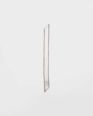 Printed Silk Twill Jacquard Skinny Scarf