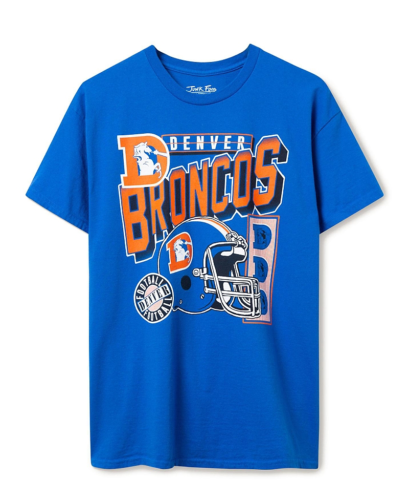 Junk Food Clothing Unisex Nfl Denver Broncos Checkdown Flea Market Tee In Blue