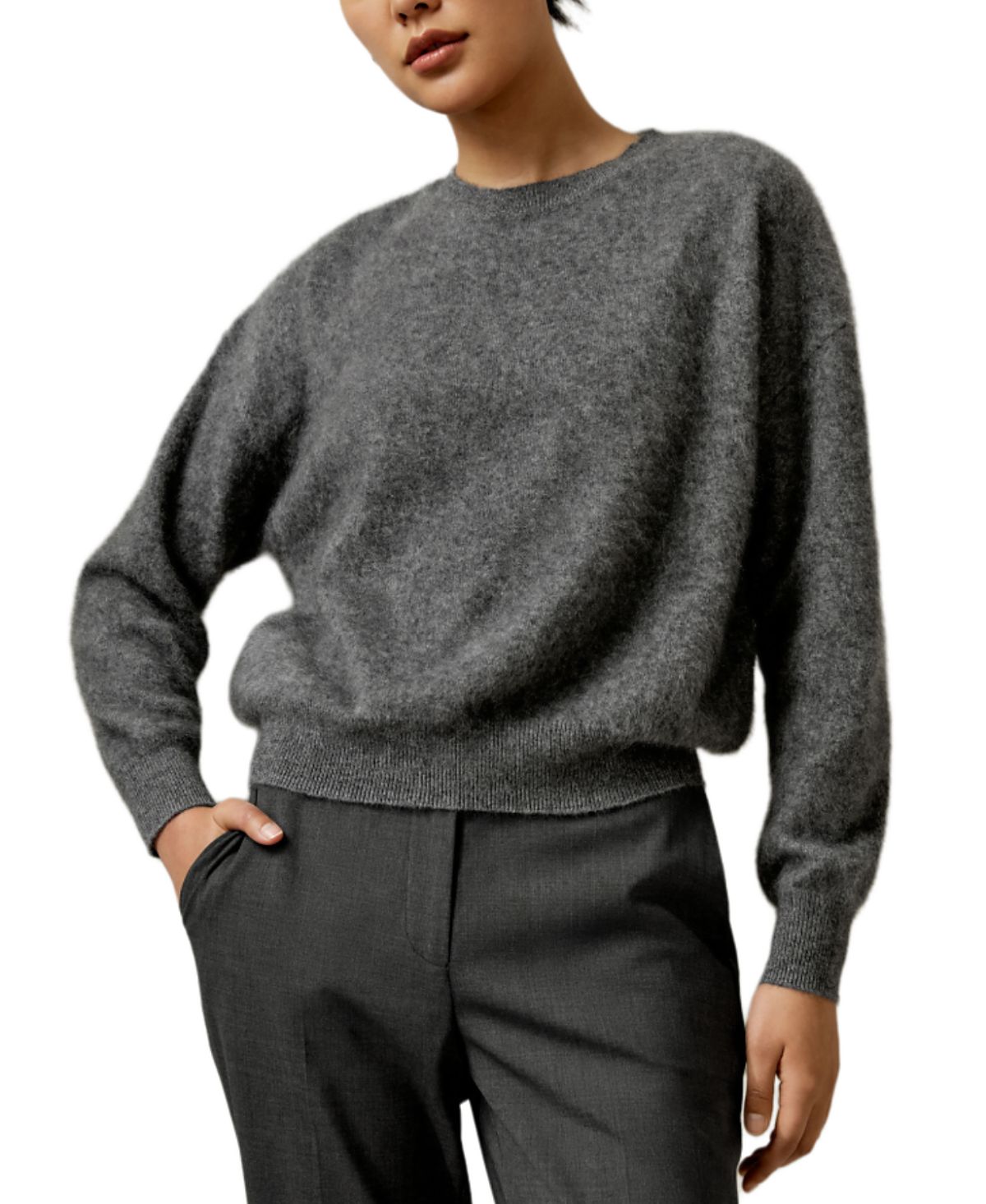 Lilysilk Relaxed Drop-Shoulder Cashmere Sweater