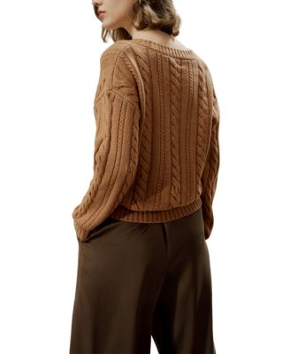 Cable-Knit Wool-Cashmere Blend Sweater