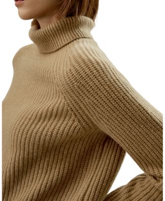 Cashmere Textured Turtleneck Sweater