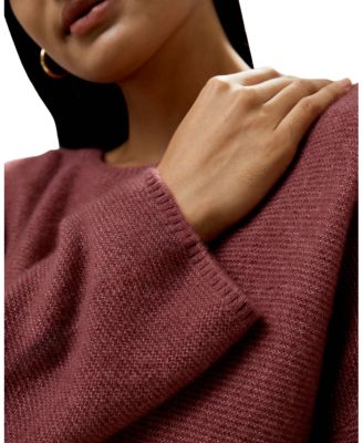 Relaxed Fit Drop-Shoulder Silk Cashmere Blend Sweatshirt