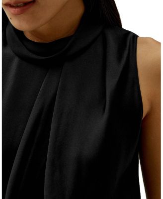 Asymmetrical Sleeveless Cowl Neck Top