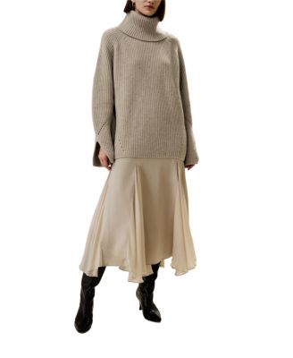 Oversized Merino Wool Sweater with Slit Sleeves