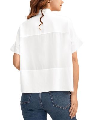 Casual Short Sleeves Loose Silk Shirt