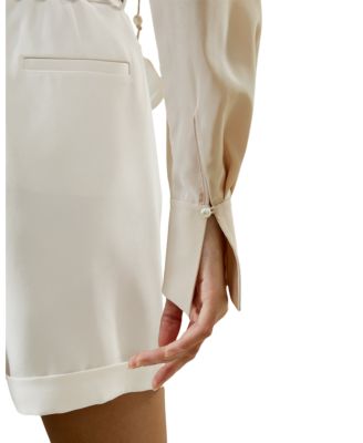 Tie-Detailed Silk Blouse Shirts