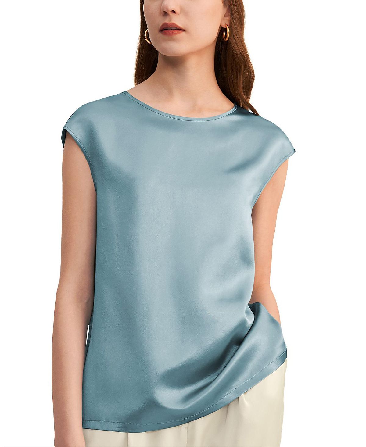 Lilysilk Basic Cap Sleeves Silk Tee